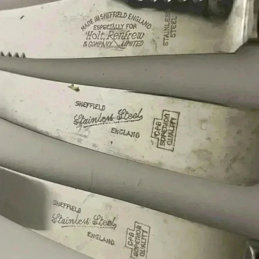 Vintage Holt Renfrew Sterling Silver w Mother of Pearl Handles - 9pc Set - Picture 7 of 13